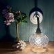 Applique coudée tulipe vintage en verre ciselé