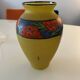 Vase art deco annees 1930 verre emaillé signe verrerie Leune