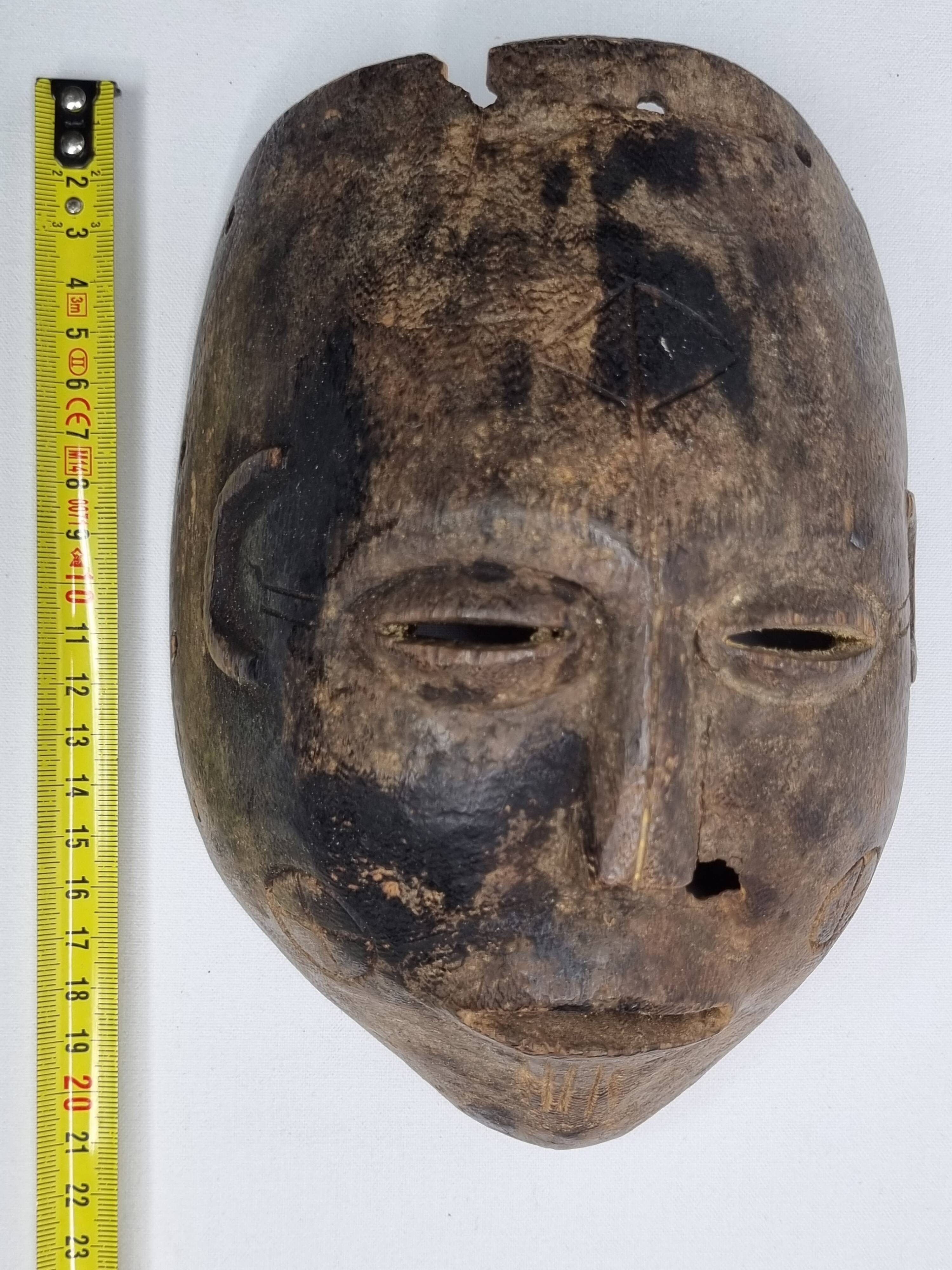 Antique carved wooden tribal mask, early-mid 20th century