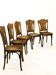 Suite de 5 chaises vintage J.J Khon en chêne