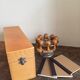 Wooden box on desk for example