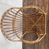 Bohemian armchair shabby chic rattan 1950