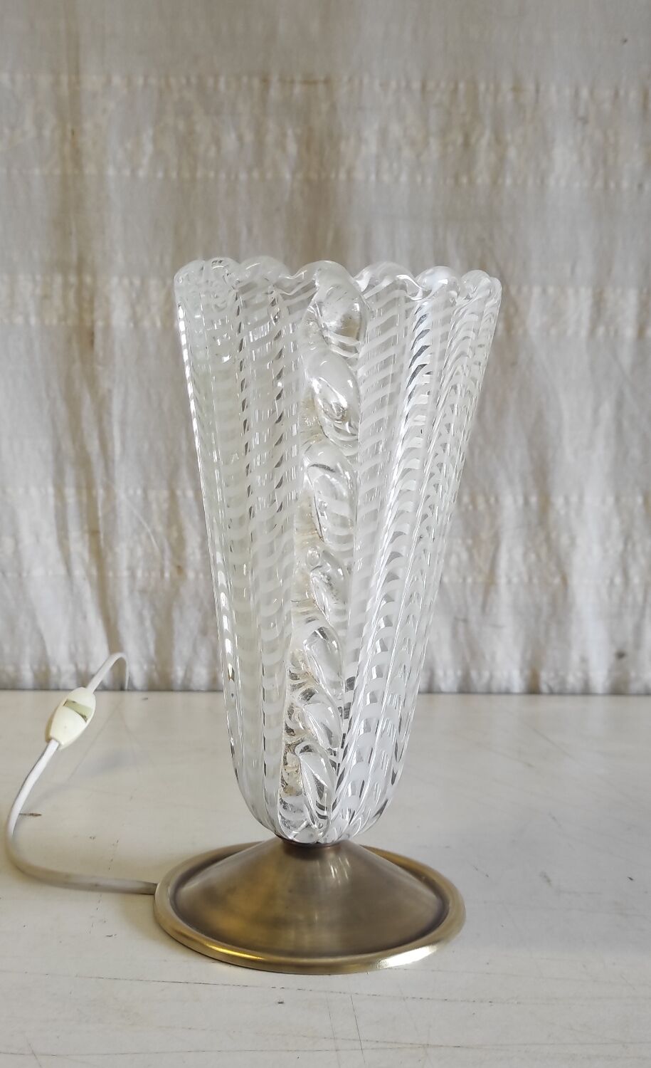 Table lamp with Murano glass shade - mid 20th century