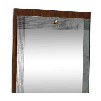 Pop Art Walnut Wall Mirror, 1960s