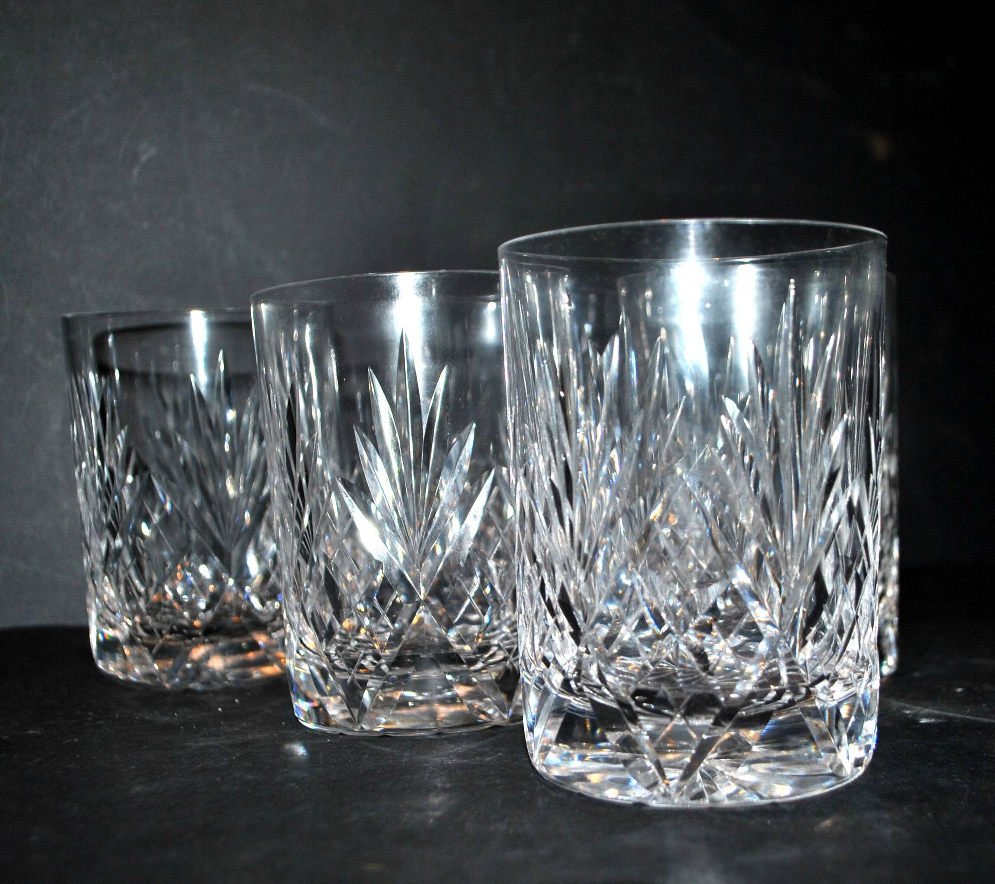Lot de 6 verres à whisky en cristal taillé Lemberg JUNON proche Chantilly