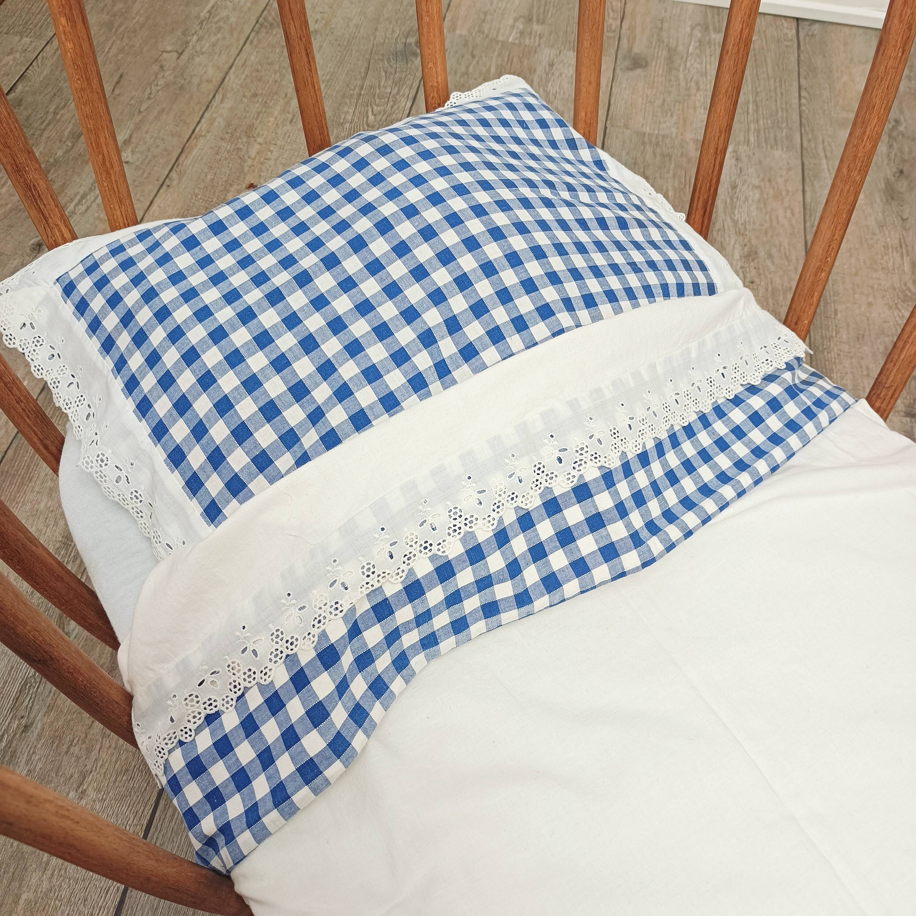 Parure Bebe Drap Taie D Oreiller Vichy Bleu Selency