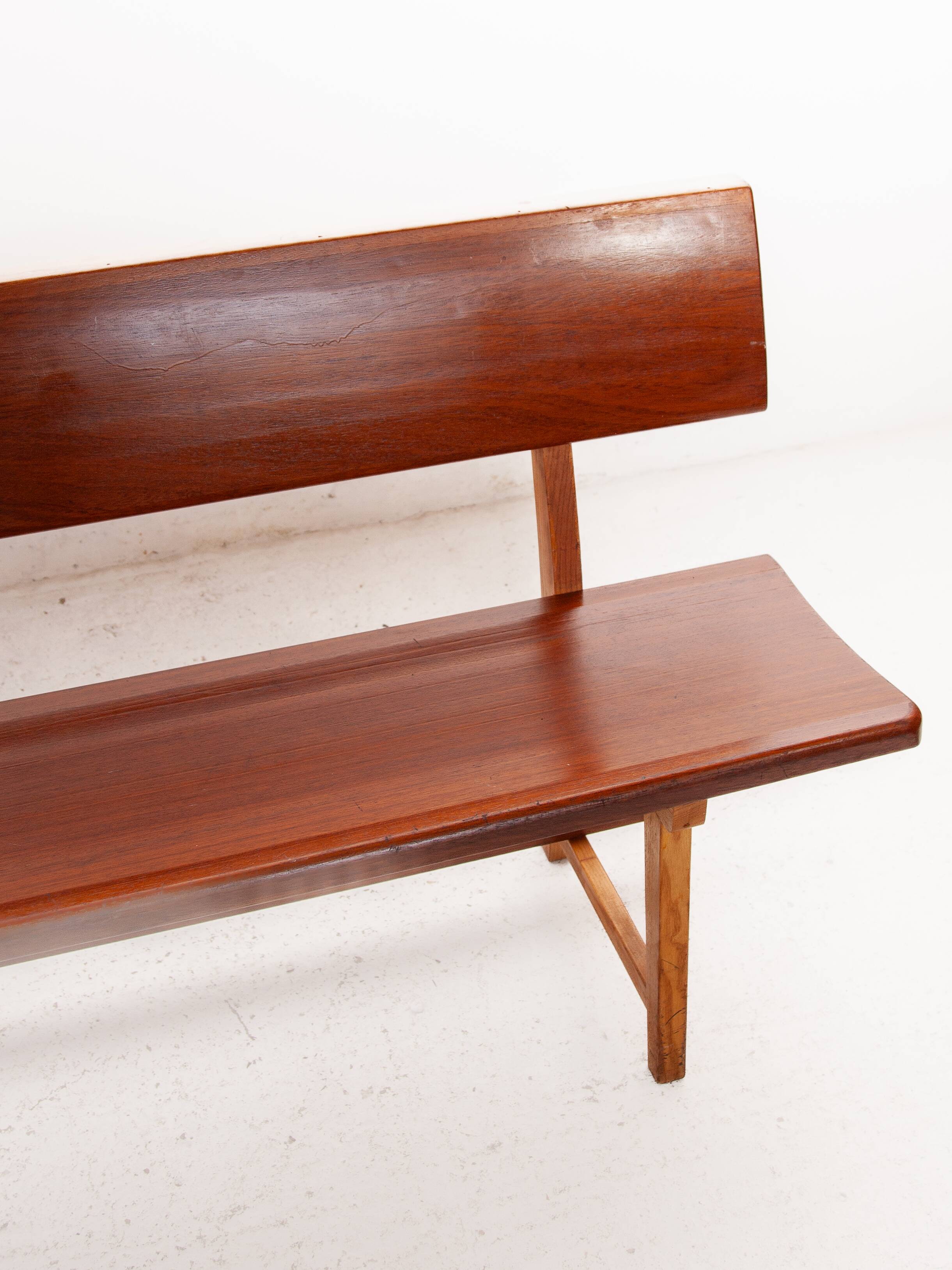 Large Solid Wooden Bench,1960s, Belgium