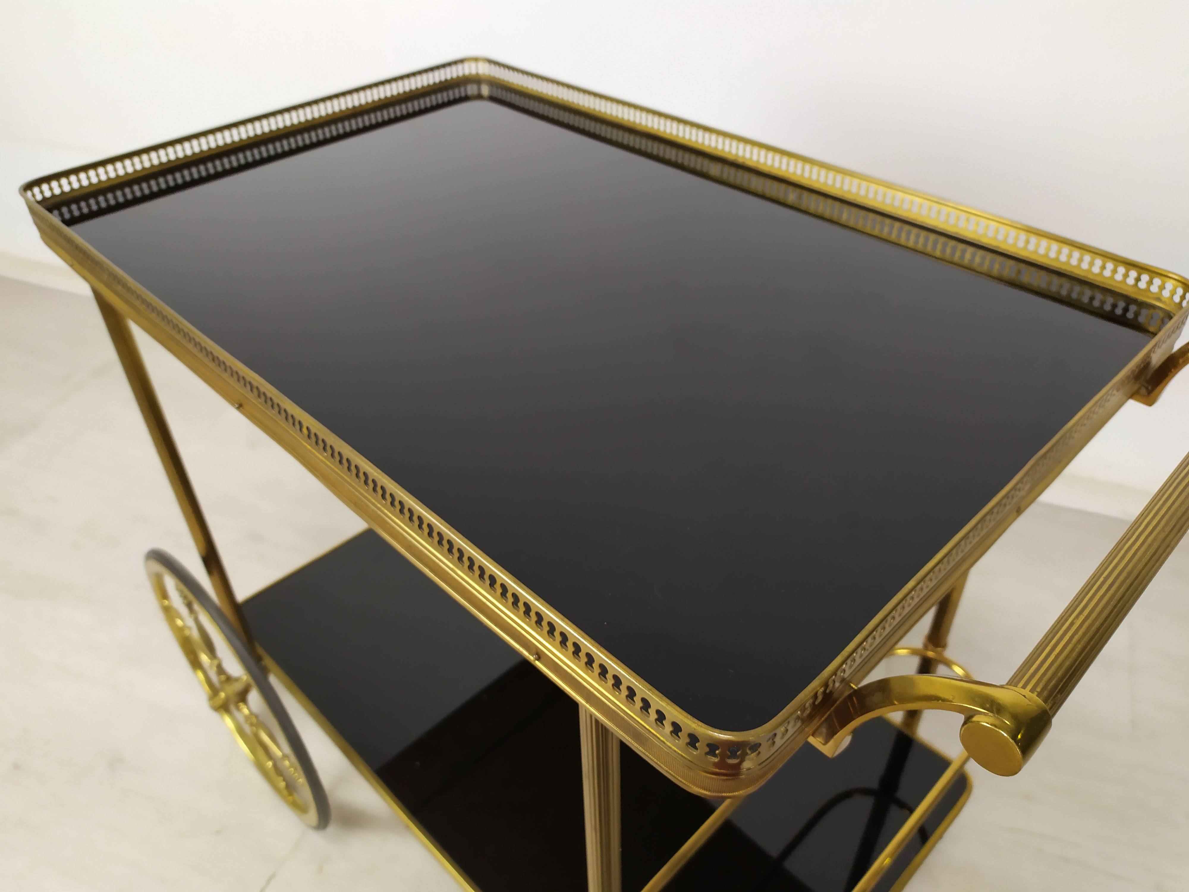 Vintage golden brass rolling service