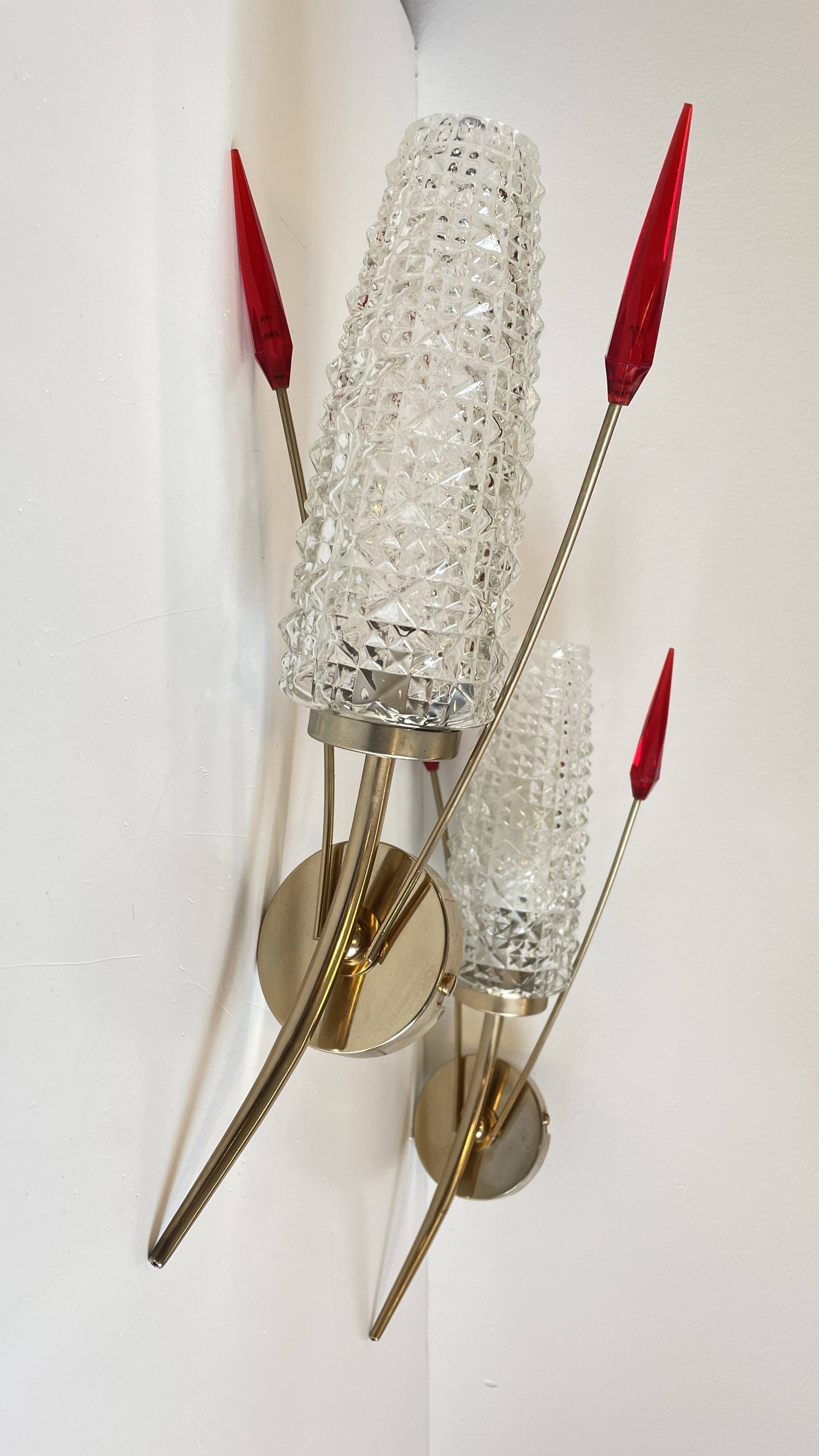 Pair of retro 60s wall lights