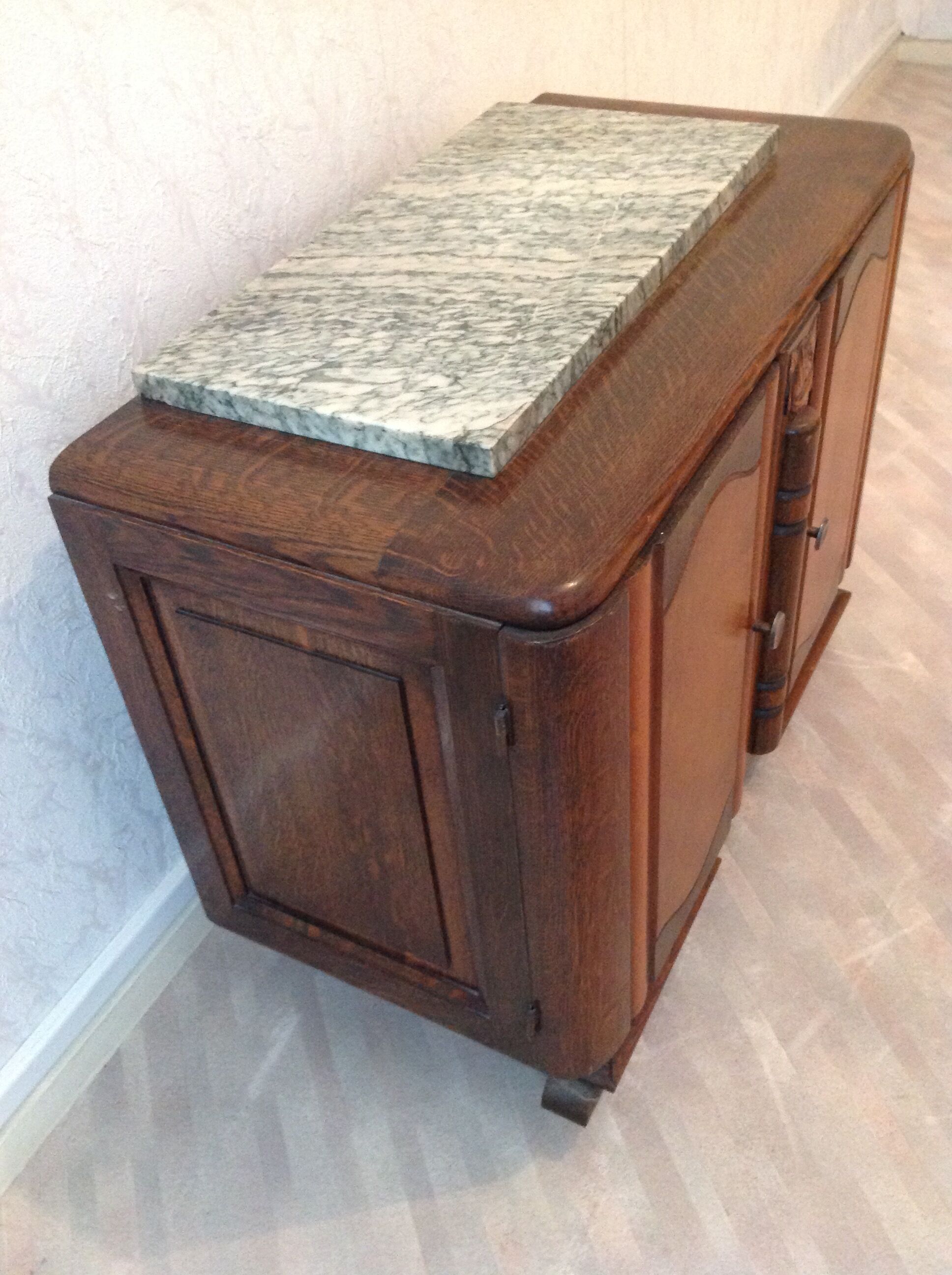 50/60 oak two-door bedside table