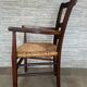 Fauteuil paillé campagnard XIXem en chataigné