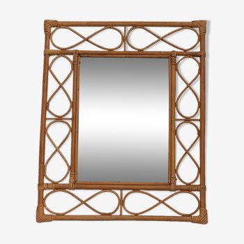 Miroir rotin vintage