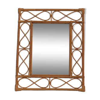 Vintage rotin mirror