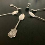 6 small silver/punch Gulden plated teaspoons