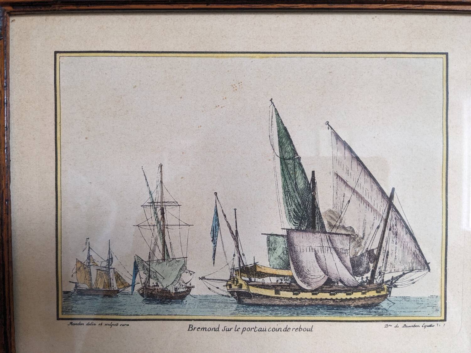 Engraving "Bremond on the port at the corner of Reboul"