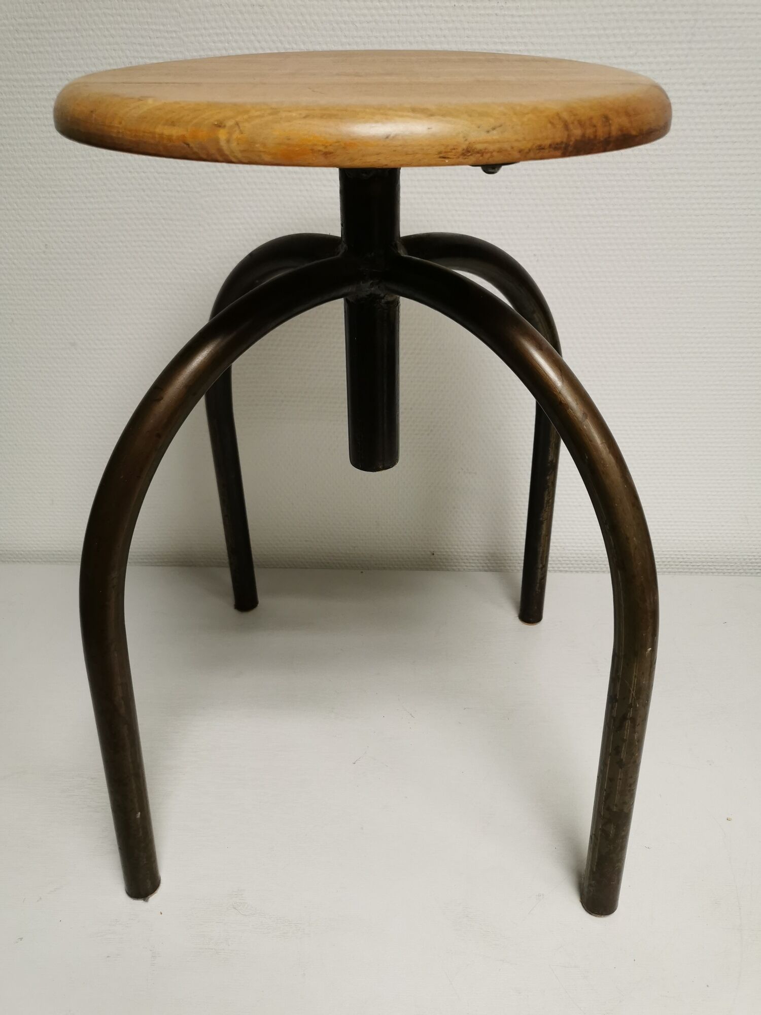 Set of 3 vintage stools of industrial style, medical office