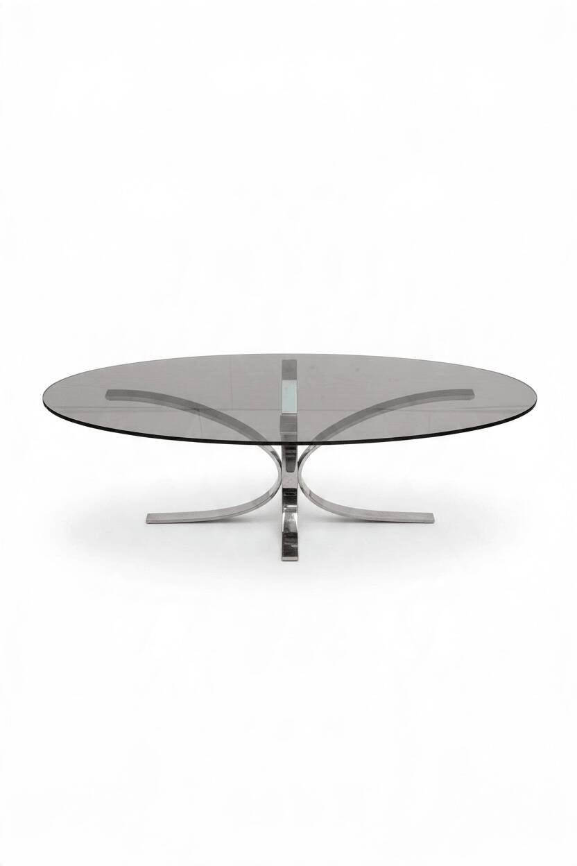 Table basse ovale vintage, 1970