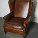 Fauteuil club vintage en cuir de couleur cognac Pays-Bas