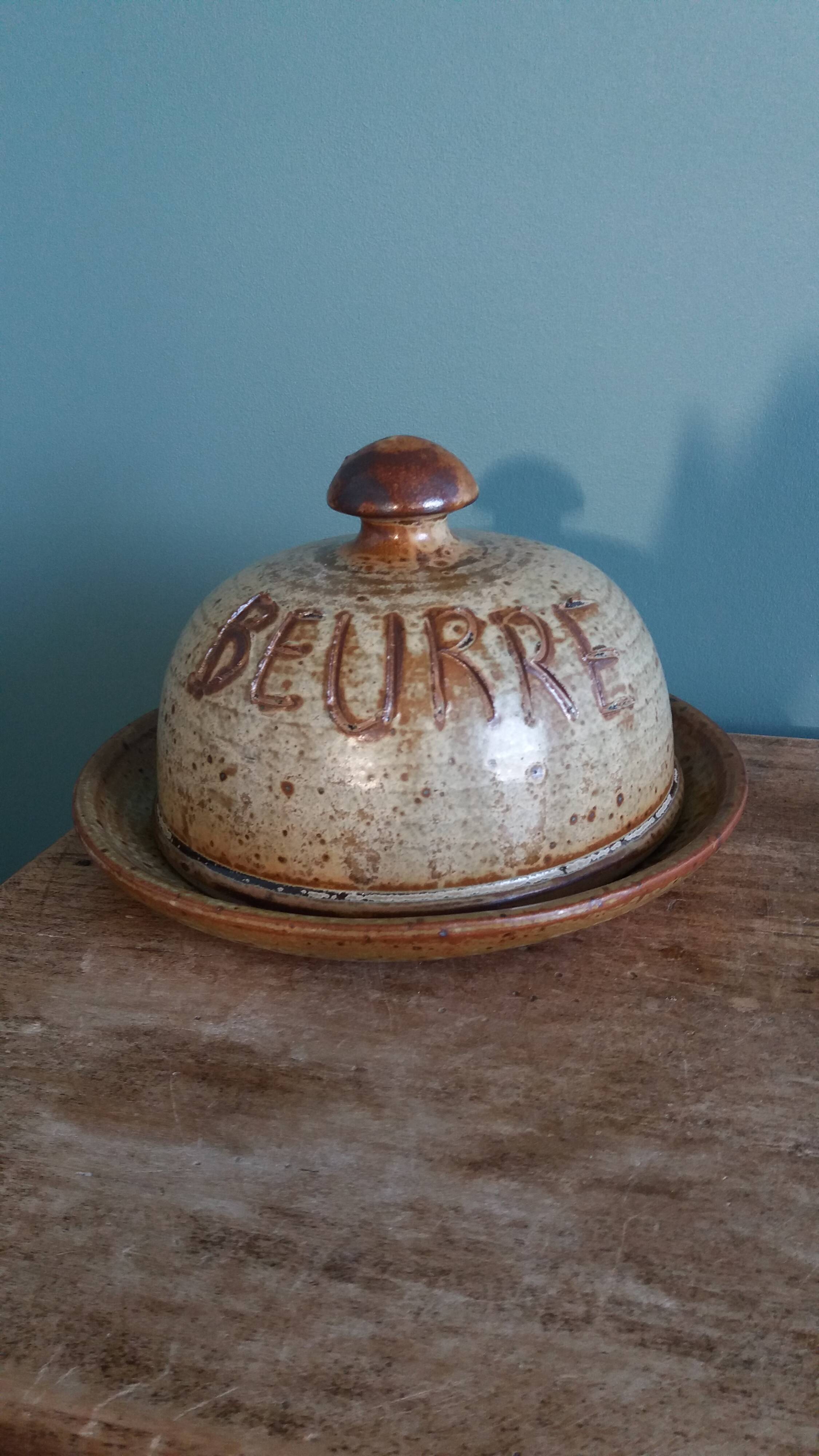 Jean-Pierre Prud’homme stoneware butter dish from Puisaye