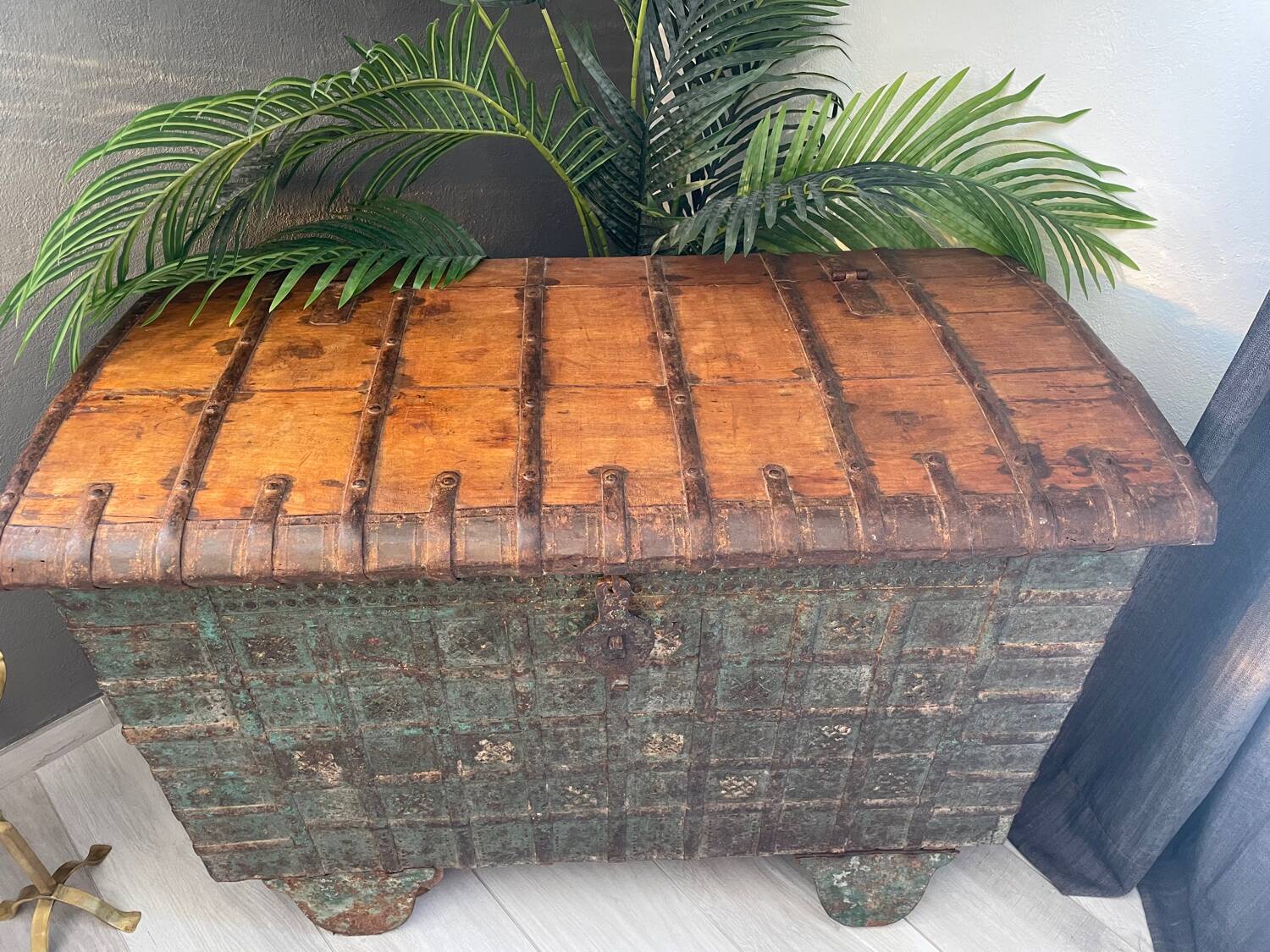 Chest with Indian wooden wheels