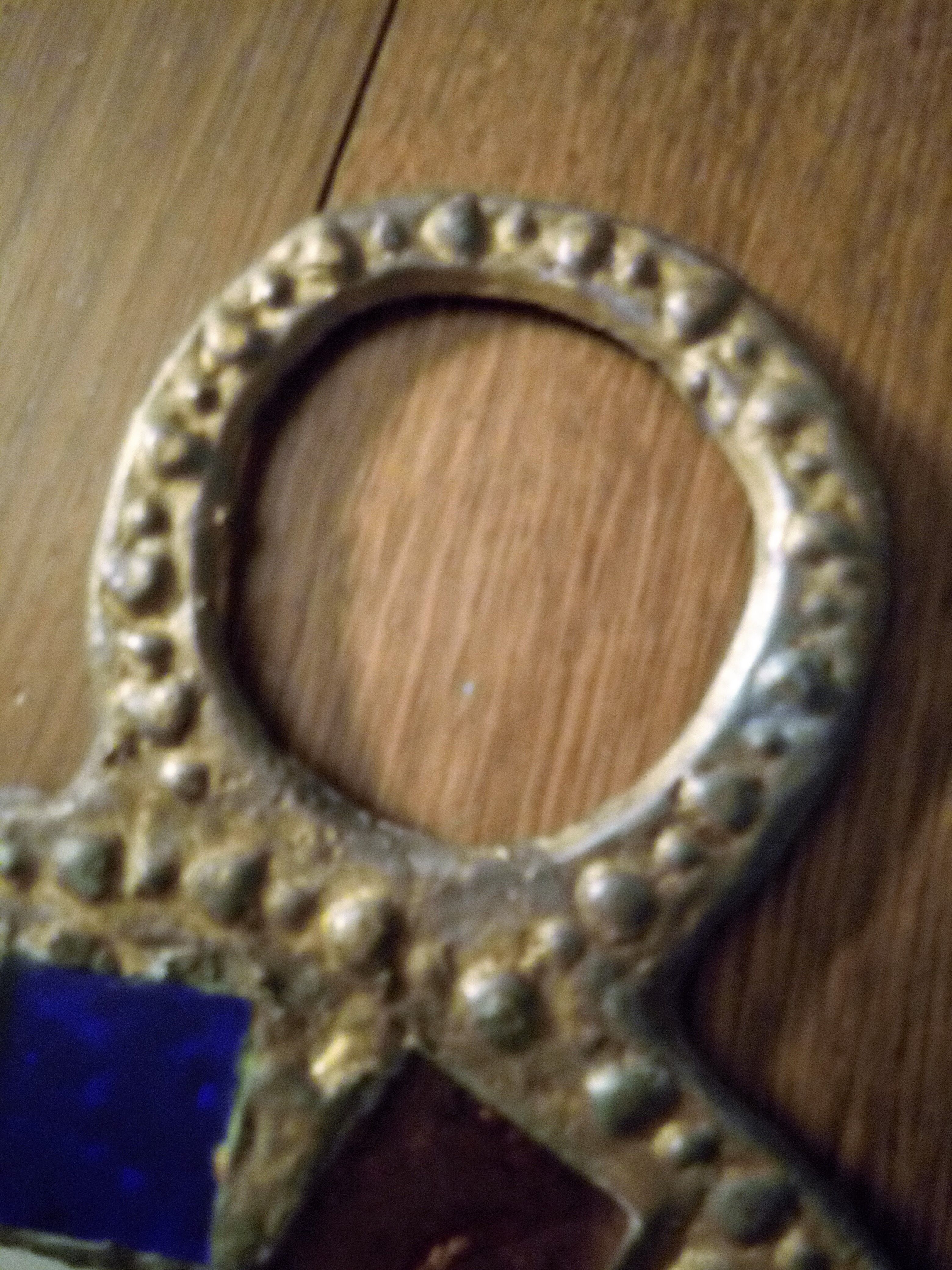 Lead and glass hand mirror