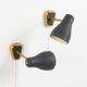 Jacques biny (designer) - pair of adjustable wall lights in brass & metal