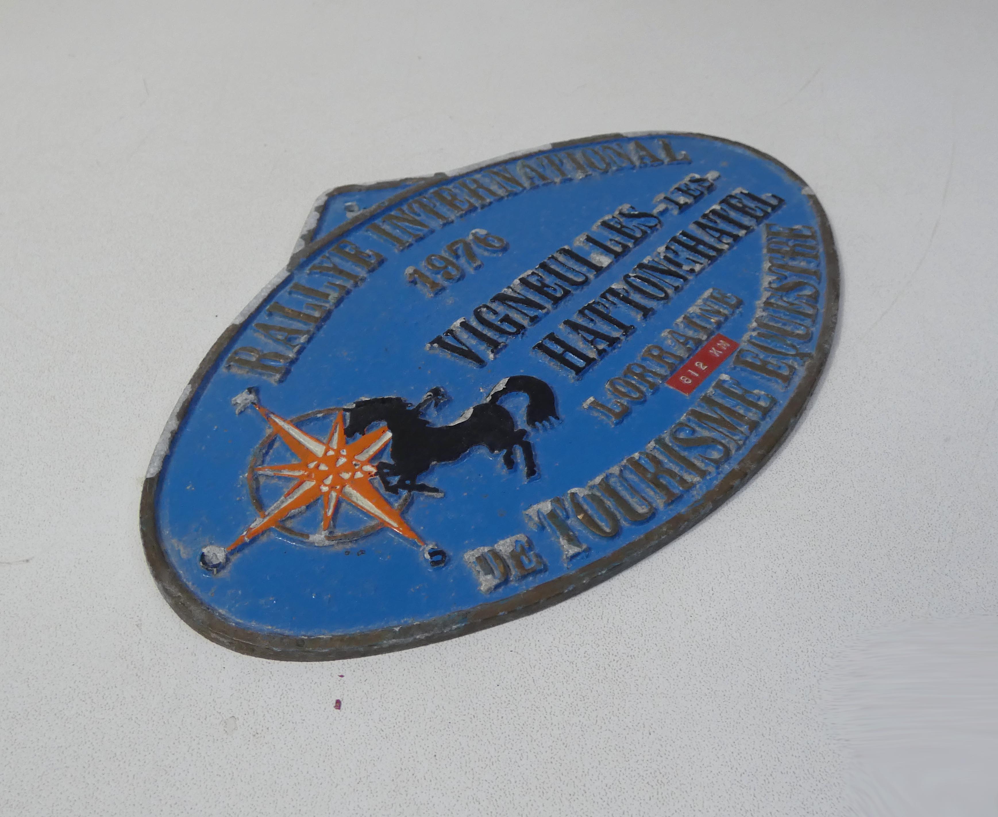 Old equestrian equestrian competition plate rally lorraine 1976