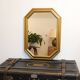 Miroir mural octogonal doré, style Art déco