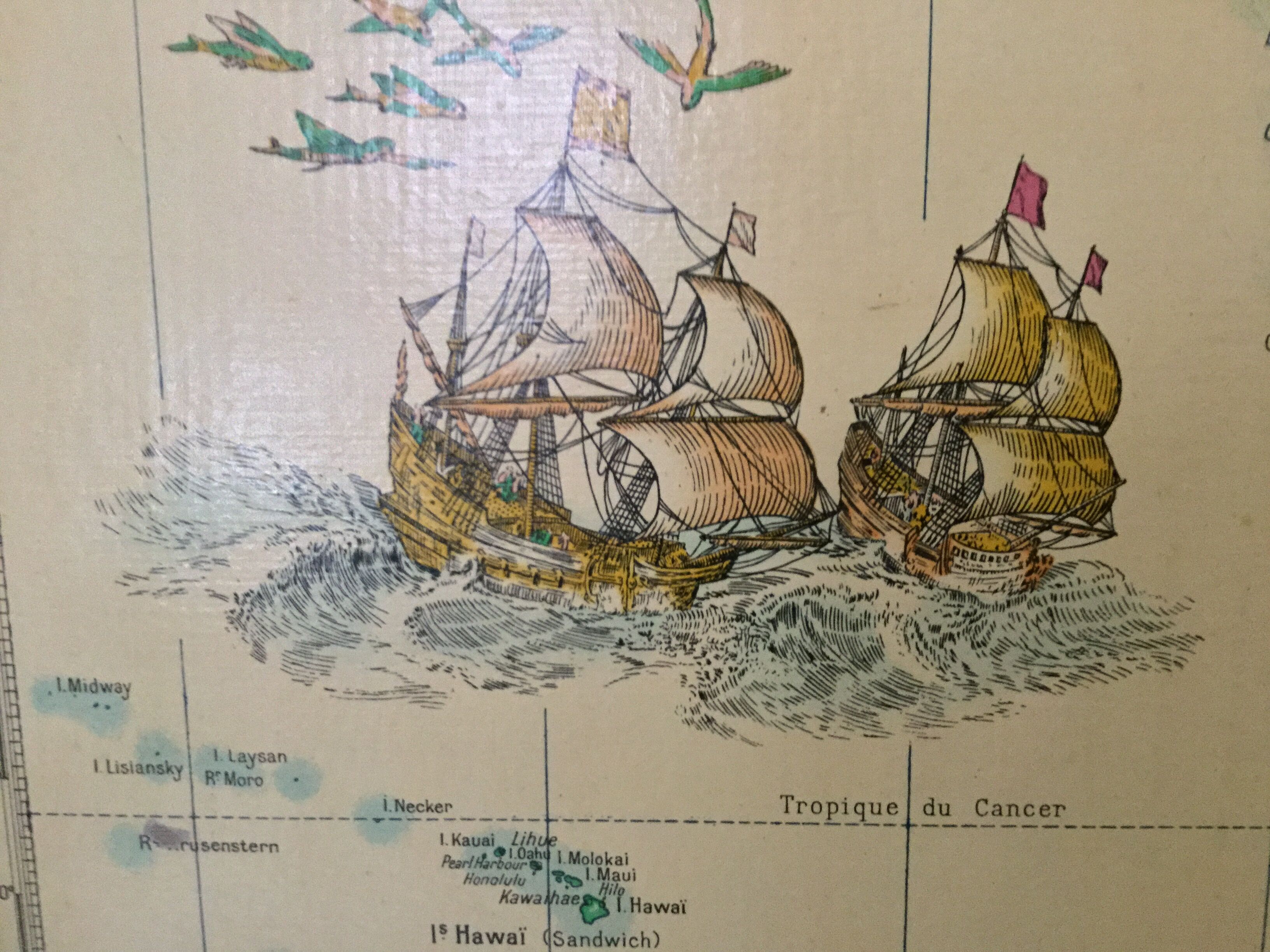 Earth planisphere Girard and Barrére from 1960