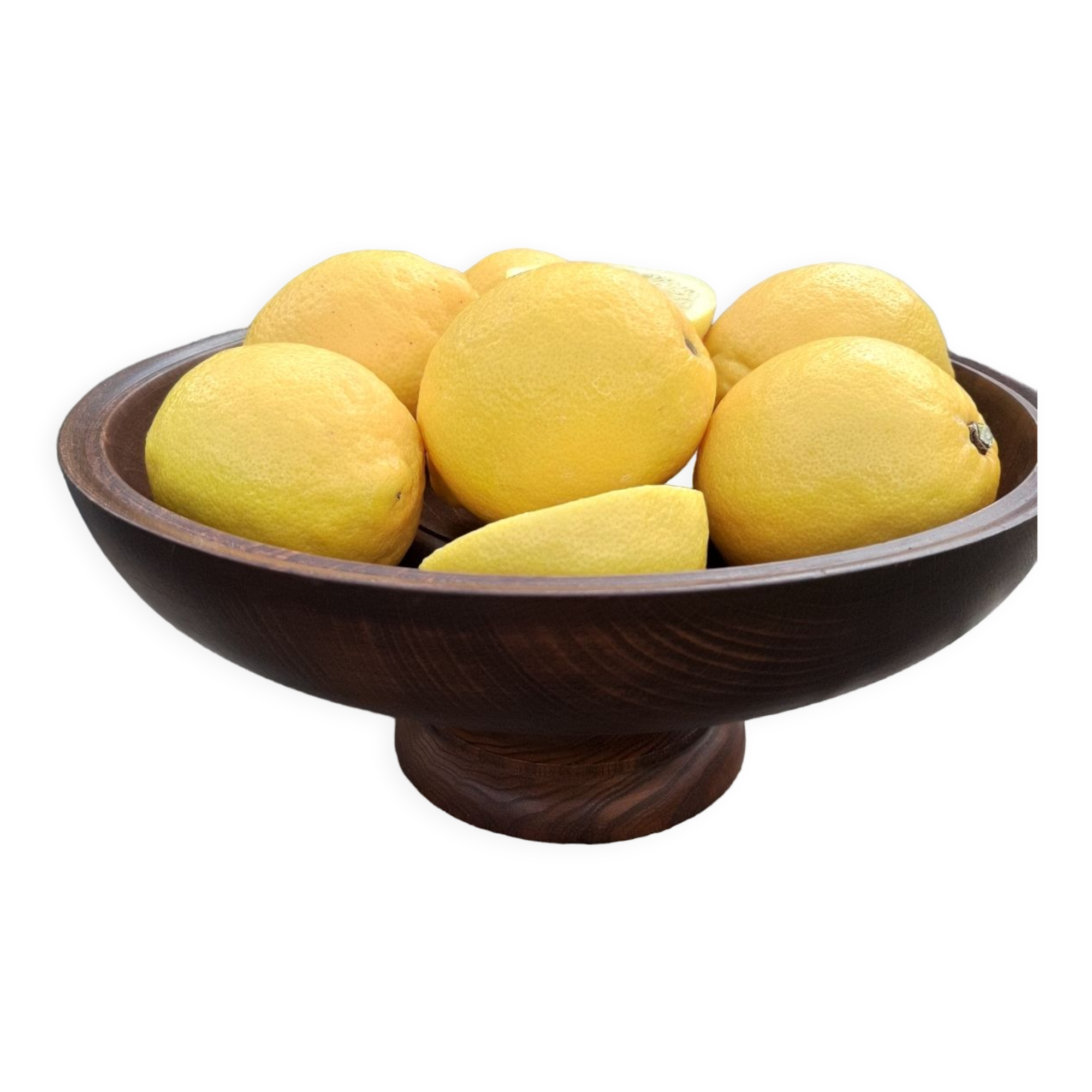 Vintage wooden standing fruit cup