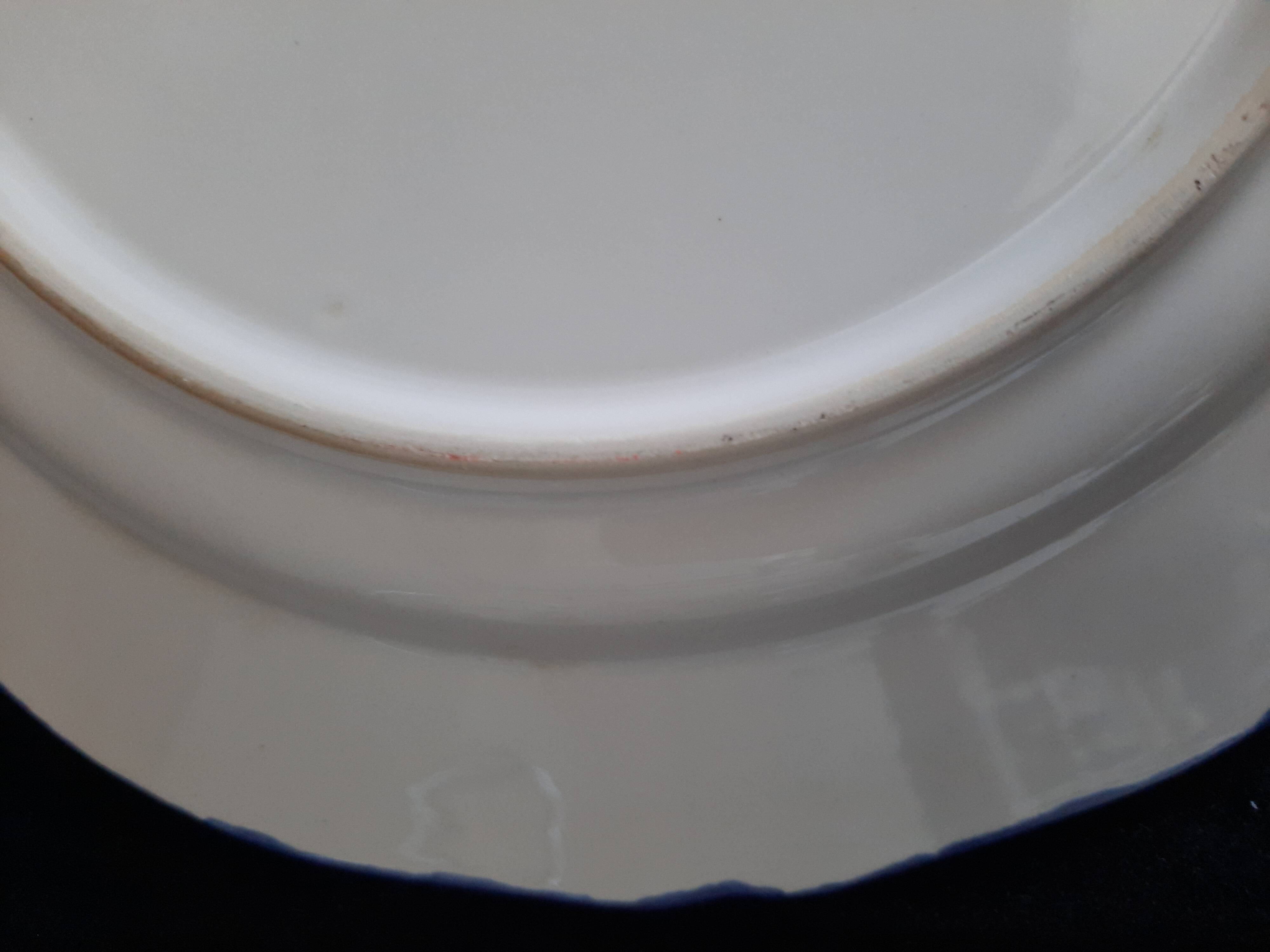 Old flat plate faience hb quimper hand-painted floral decoration