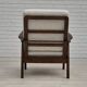 1960s, Danish armchair, refurbished, quality white/grey furniture fabric.