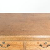 Large antique English blonde oak chest of drawers from the 18th century