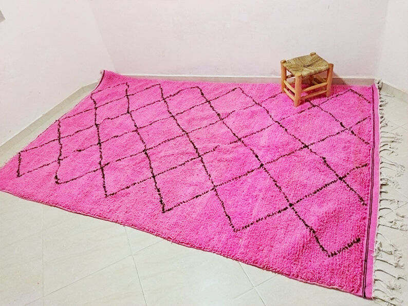 Berber carpet beni ouarain pink 300 X 190 CM