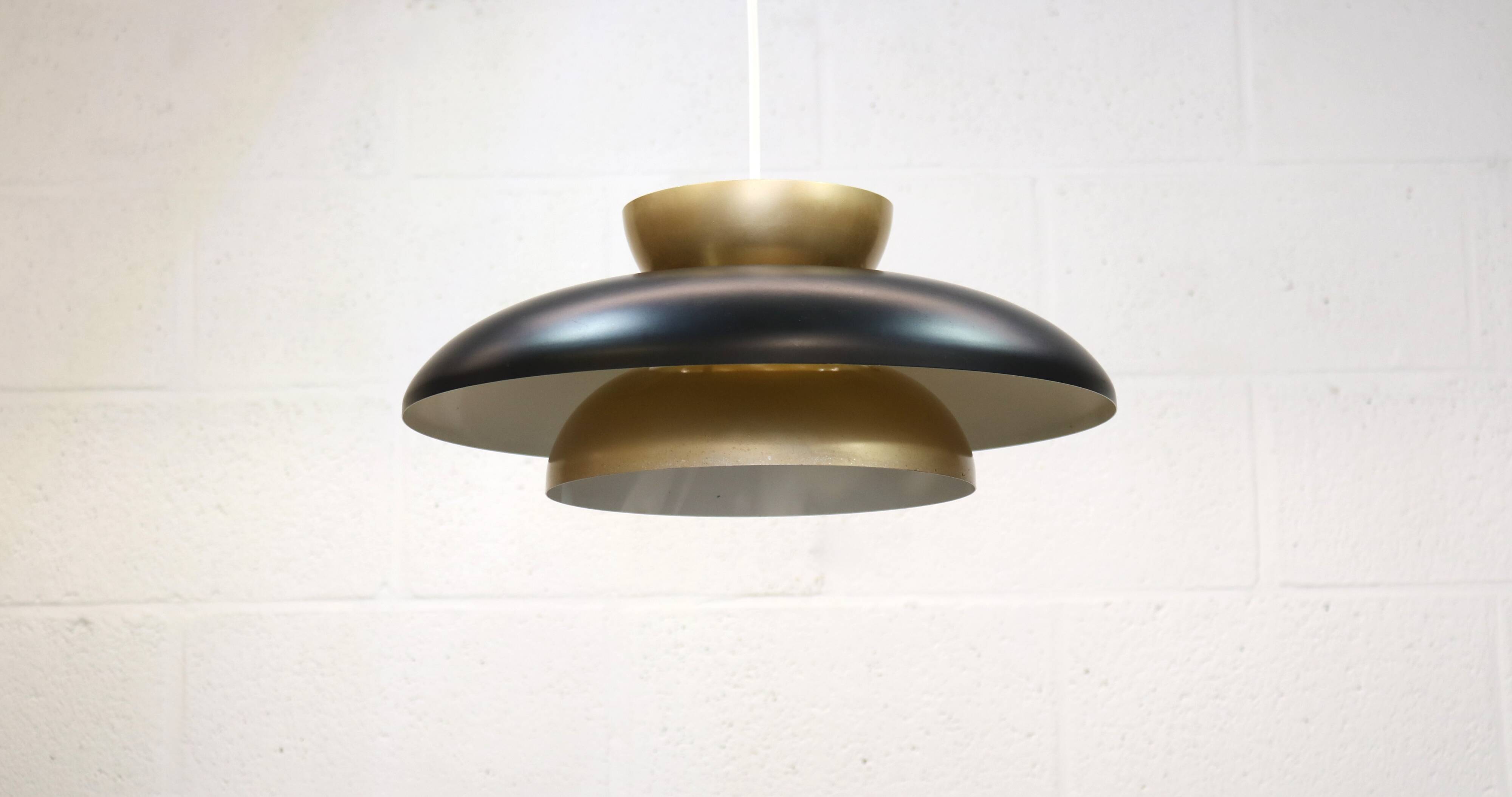 Rare black and golden colored Danish Pendant Lamp - Fog and Morup  - Denmar