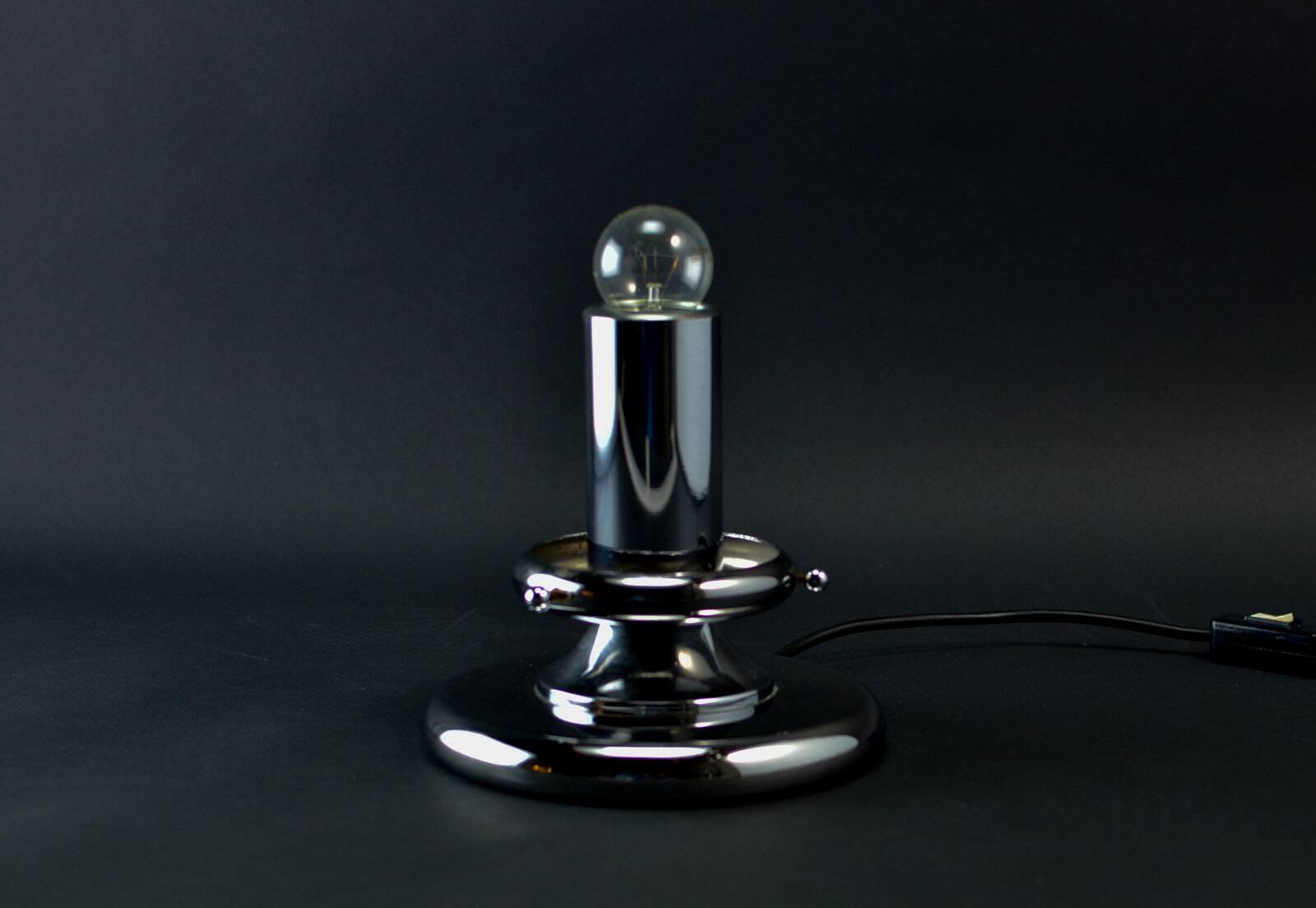 Mid-Century Chrome and Glass Mushroom Table Lamp by Baum Leuchten, 1970s