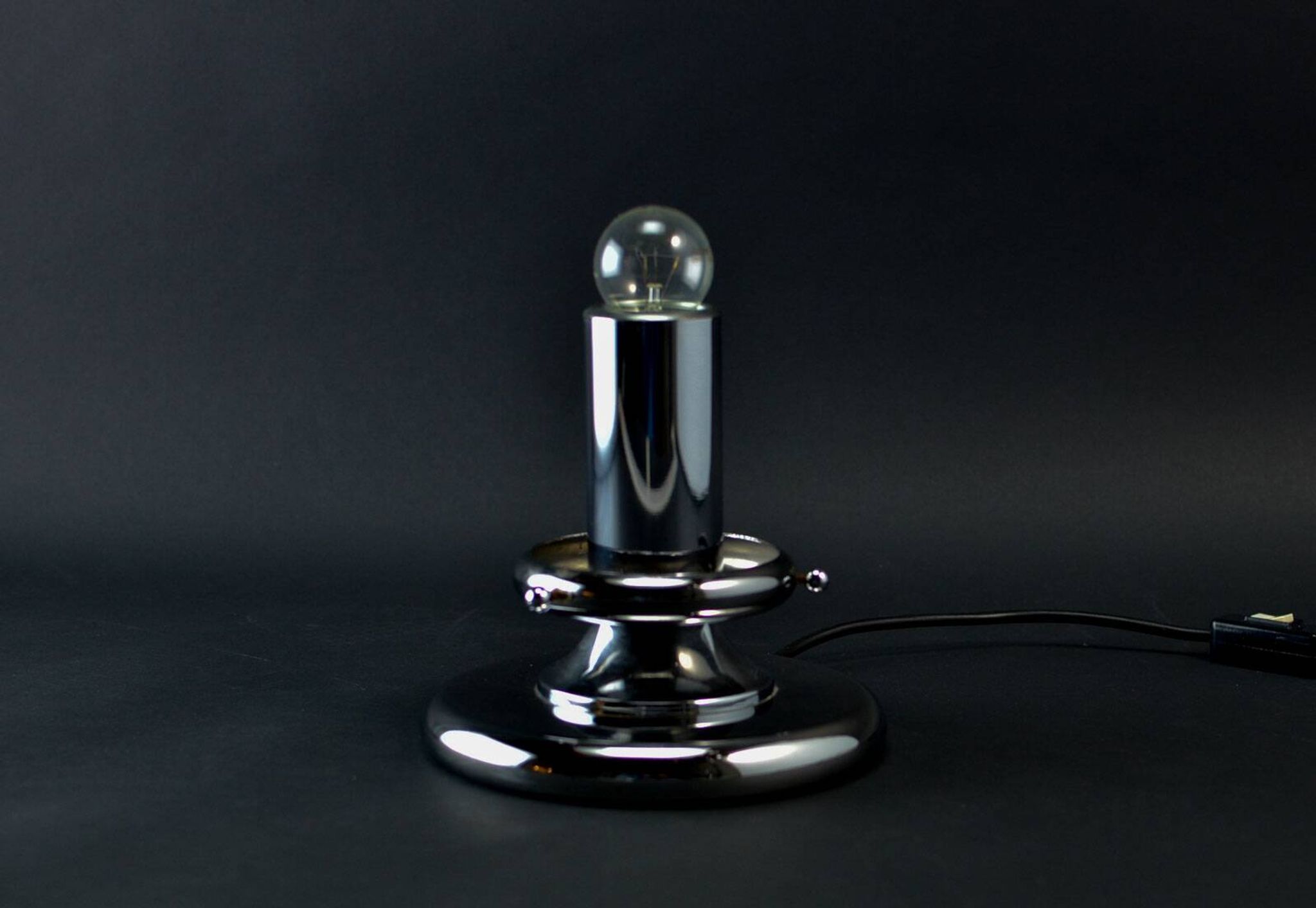Mid-Century Chrome and Glass Mushroom Table Lamp by Baum Leuchten, 1970s