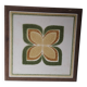 Vintage wooden and earthenware musical trivet (La vie en rose)
