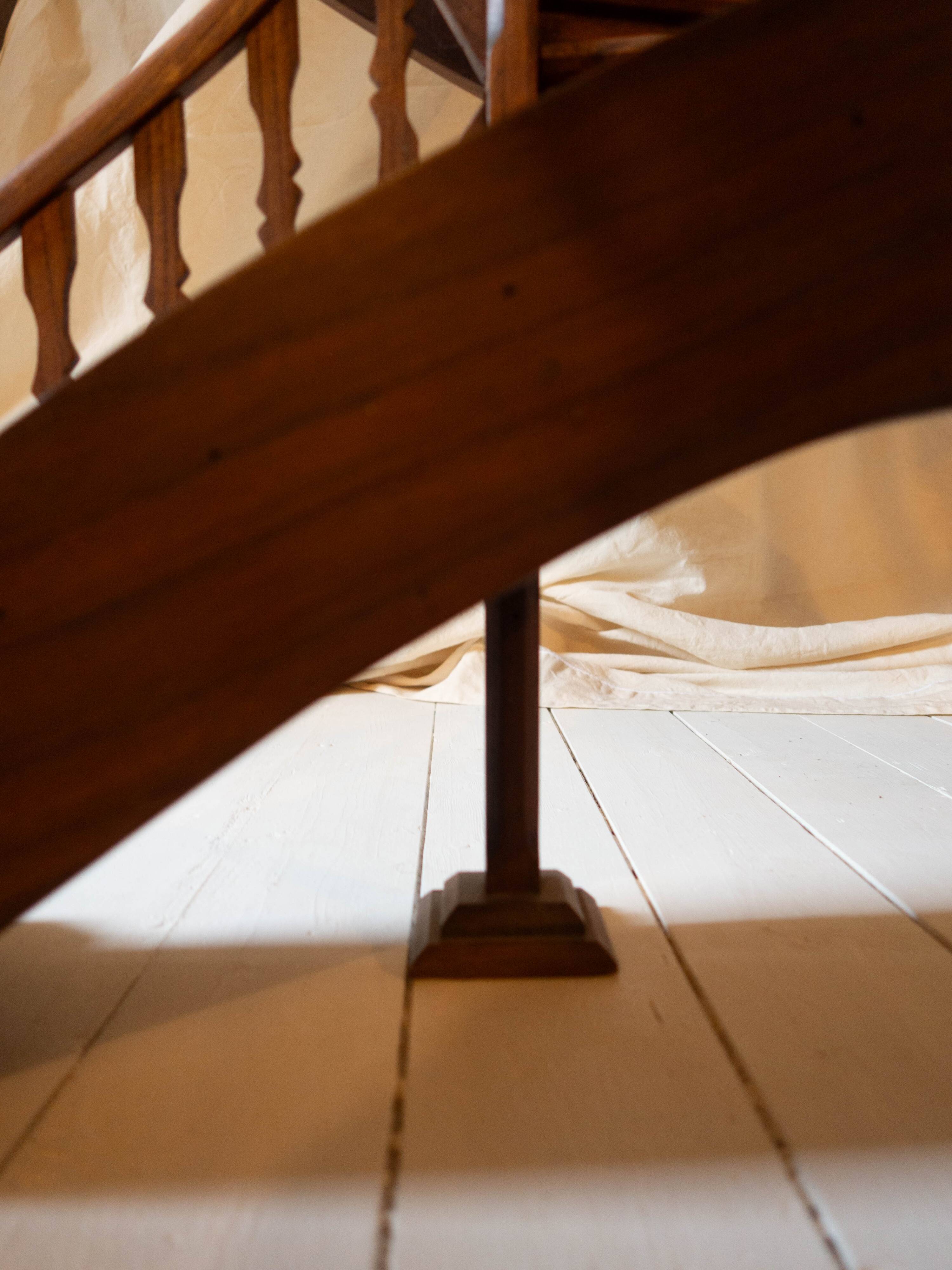 Model of an old wooden staircase, craftsmanship work.