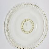 Coupe plate plat verre soufflé moulé coloré jaune miel Pierre D’Avesn Art Déco