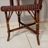 Old rattan bistro chair ROUSSEAU with plate