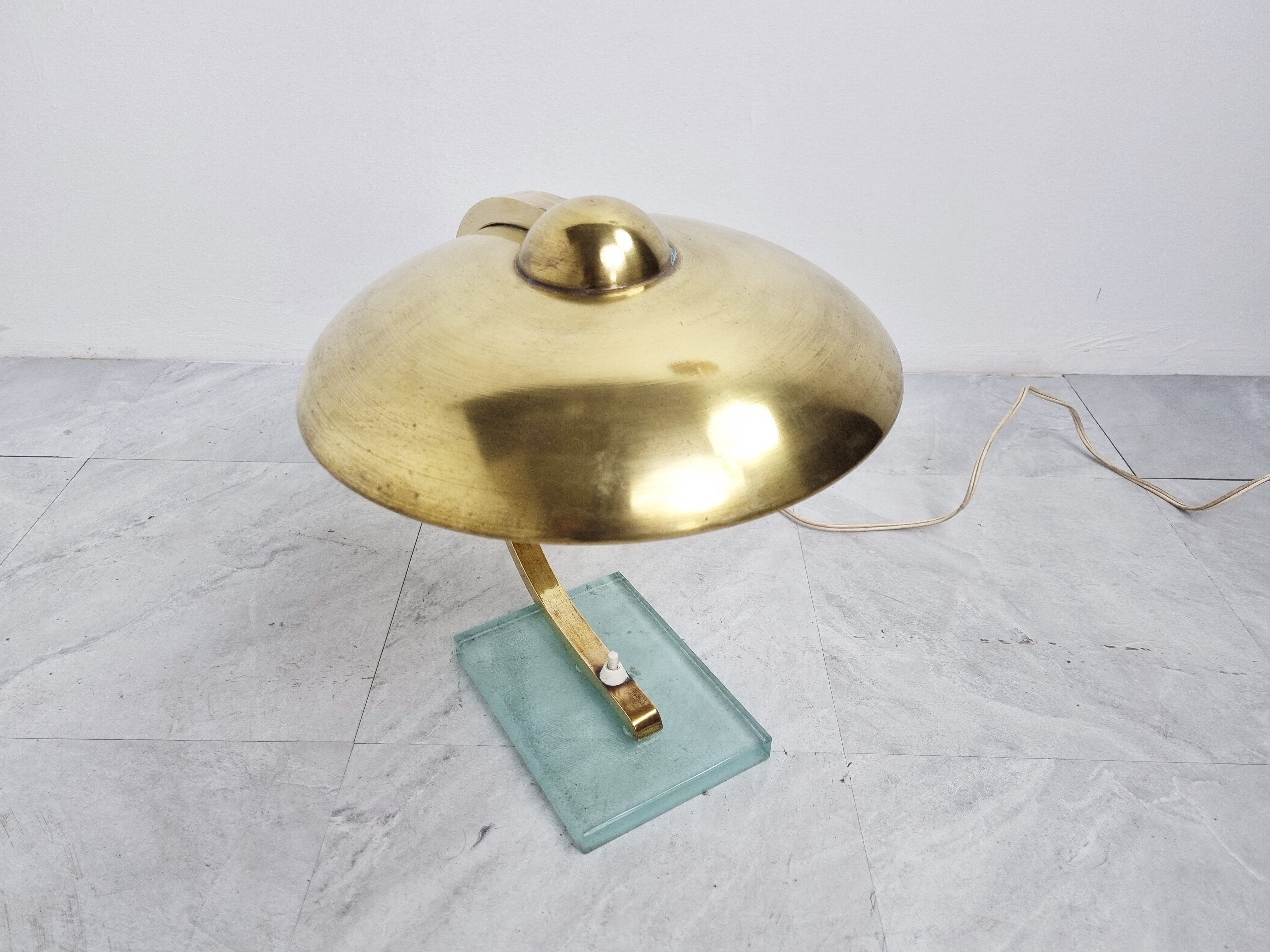 1930s art deco bauhaus brass desk lamp