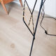 Black tripod floor lamp, magazine holder with scoubidou , vintage , 50s