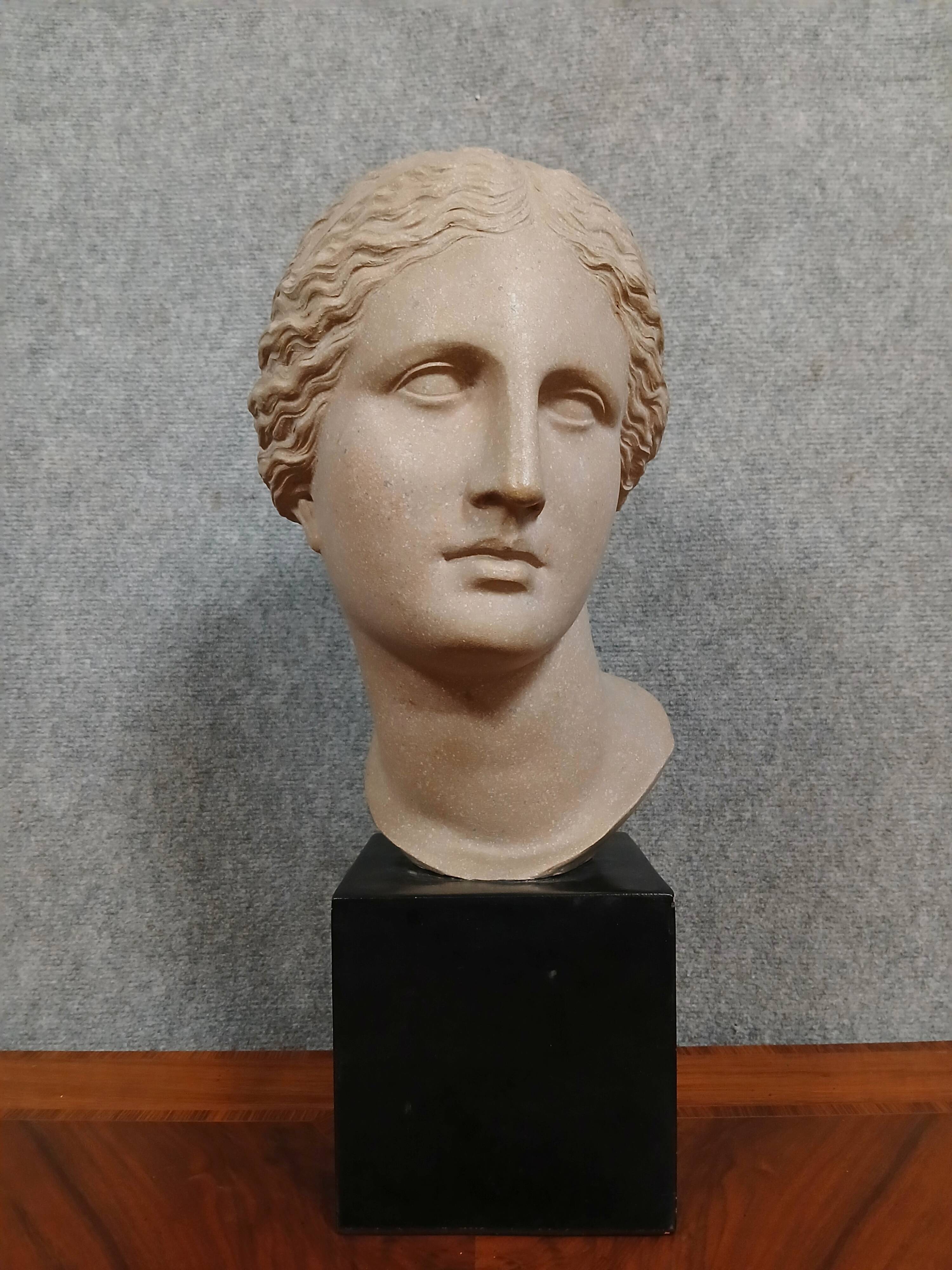 Rare terracotta sculpture depicting the Head of Aphrodite of Cnidus by Praxiteles