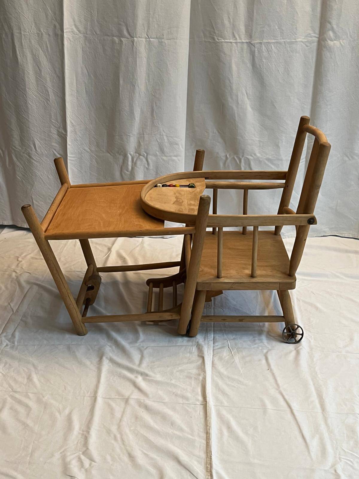 Wooden high chair for baby