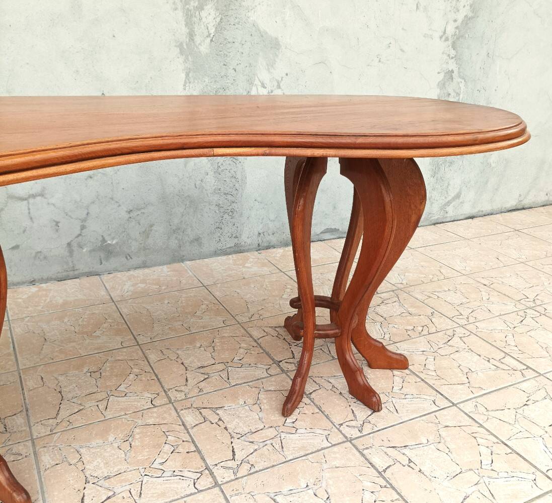 Brutalist table in solid oak