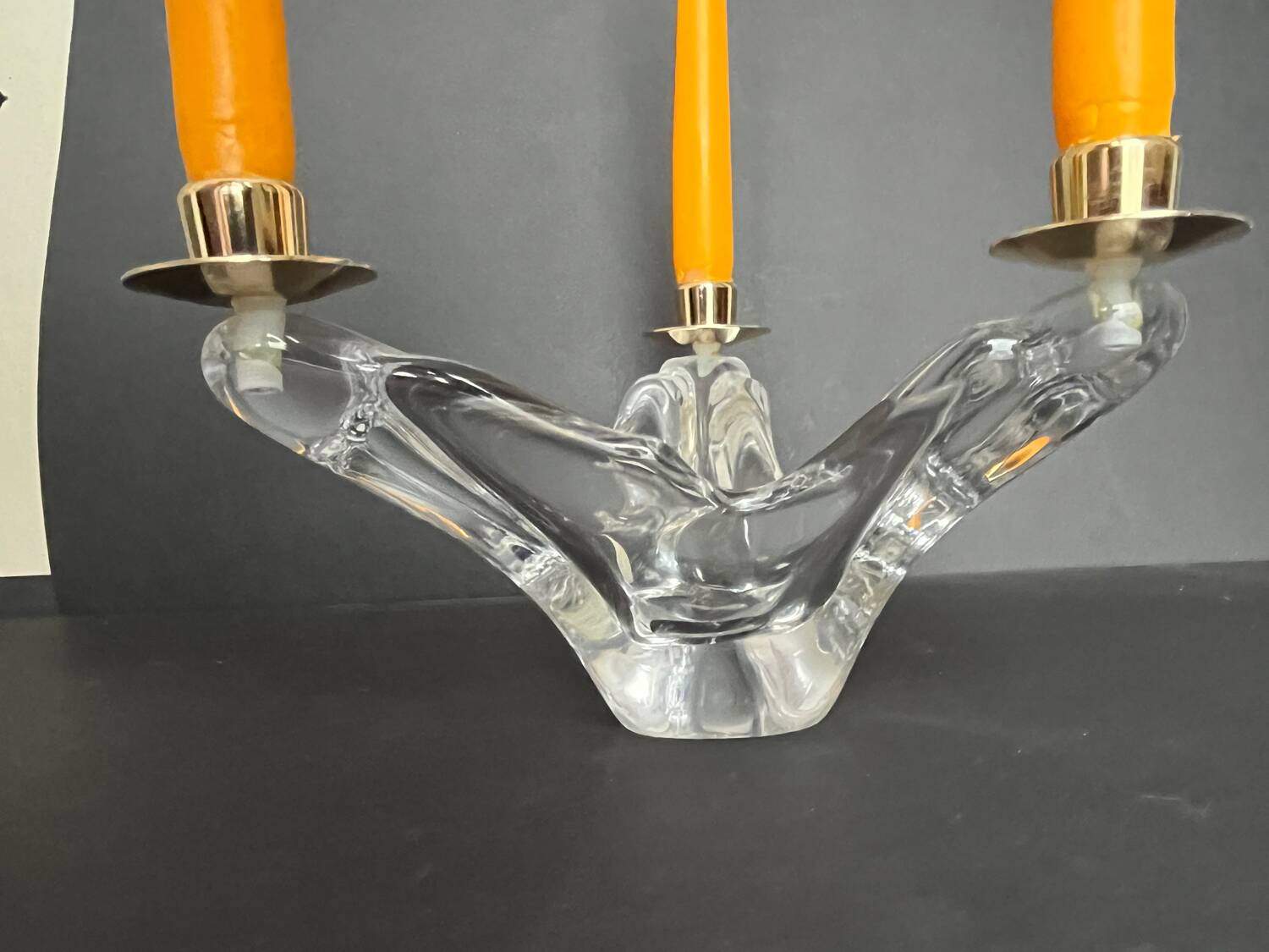 SCHNEIDER 3-branched crystal candlestick