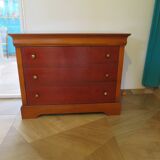 3-drawer chest of drawers with ogee - Louis Philippe style - 80s