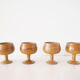Set of ceramic stemmed glasses 1970