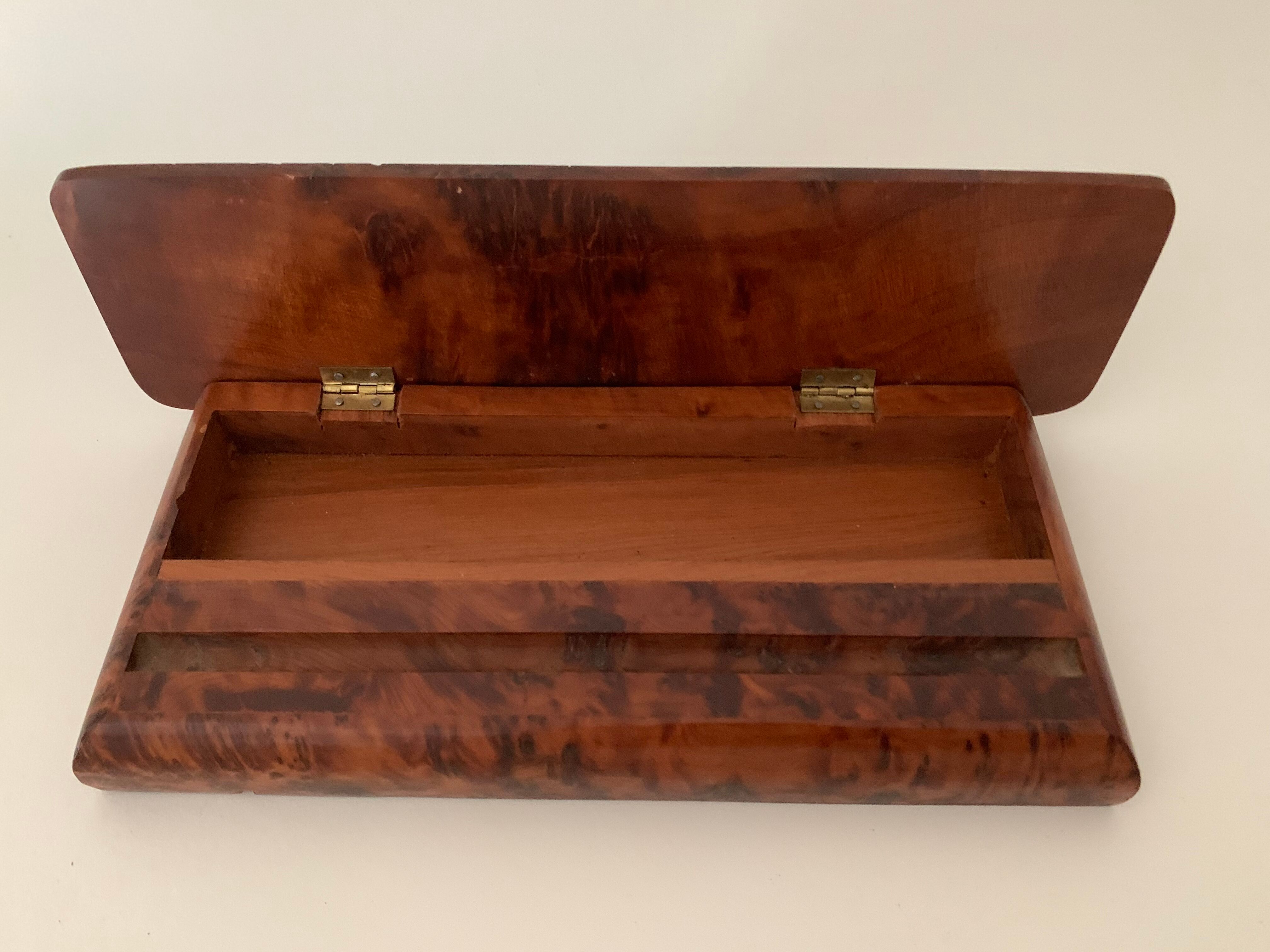 Walnut magnifying glass desk set